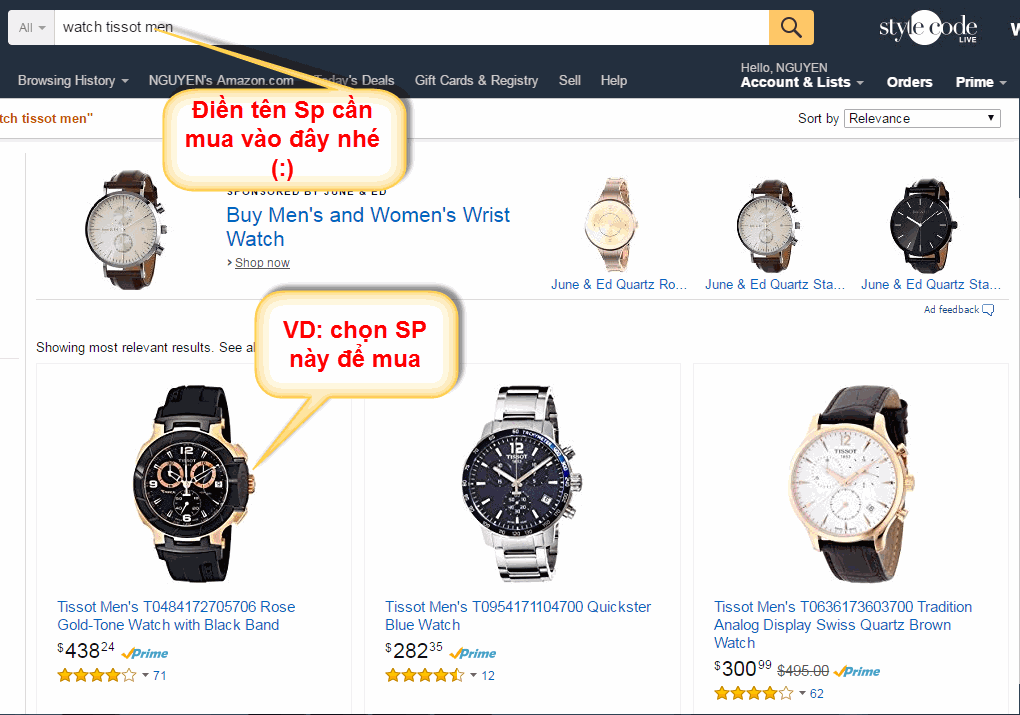Thanh tìm kiếm giúp bạn mua hàng trên Amazon đơn giản hơn